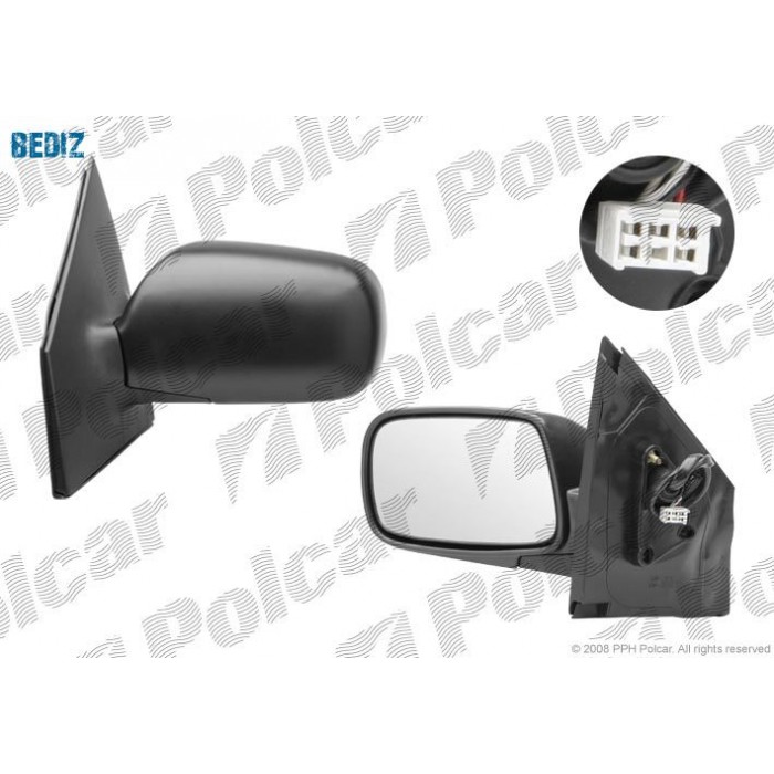 Снимка на странично огледало POLCAR 8104514M за Toyota Echo (P1) 1.3 (NCP10, SCP12_) - 86 коня бензин