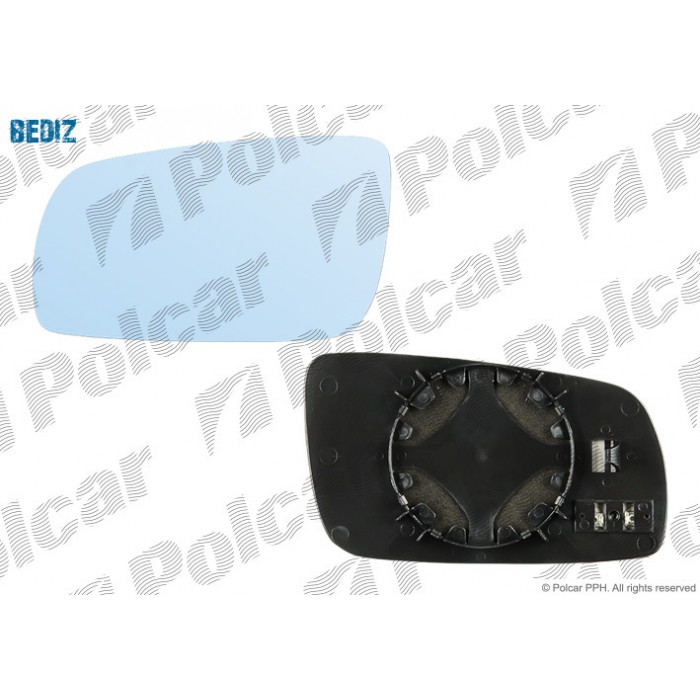Снимка на Стъкло за странично огледало POLCAR 9541558M за VW Bora Sedan (1J2) 1.9 TDI - 110 коня дизел