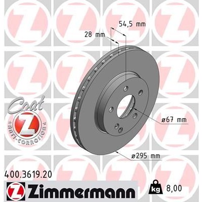 Снимка на Спирачен диск ZIMMERMANN COAT Z 400.3619.20