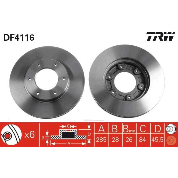 Снимка на Спирачен диск TRW черен DF4116