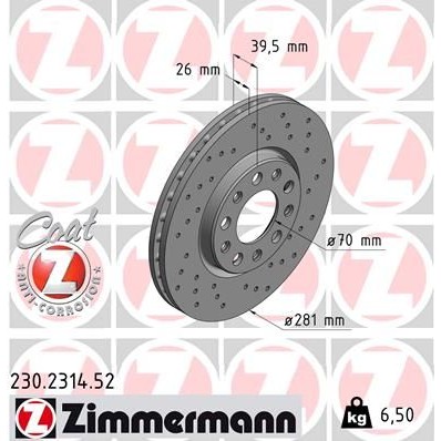 Снимка на Спирачен диск ZIMMERMANN SPORT COAT Z 230.2314.52